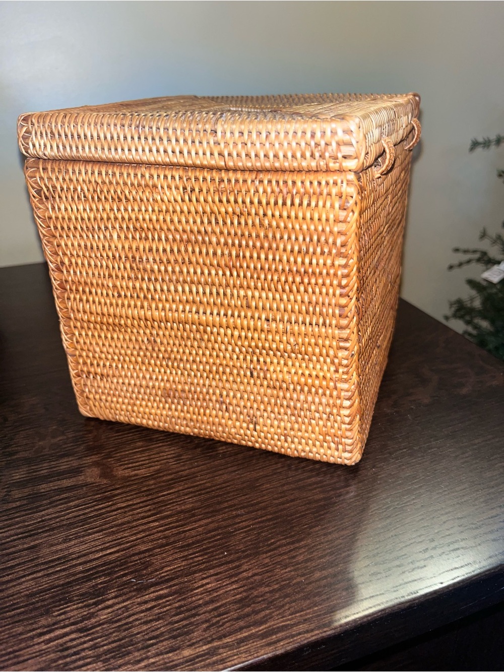A vintage woven rattan Kleenex tissue cover Bohemian standard square style - Picture 6 of 6